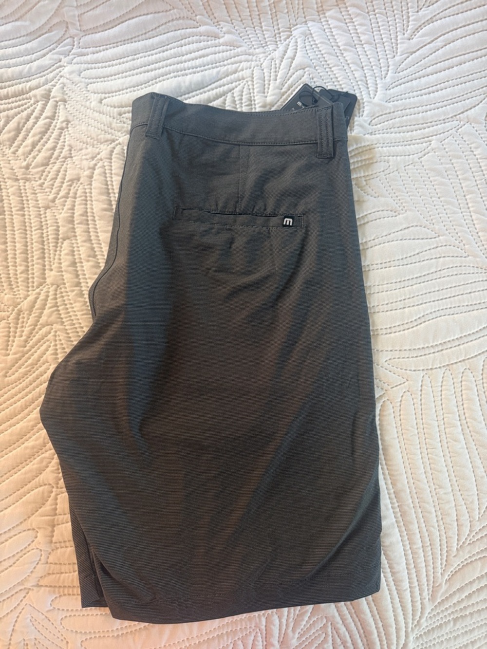 Travis Mathew Men's Flat-Front Shorts — Dark Gray - Picture 6 of 8